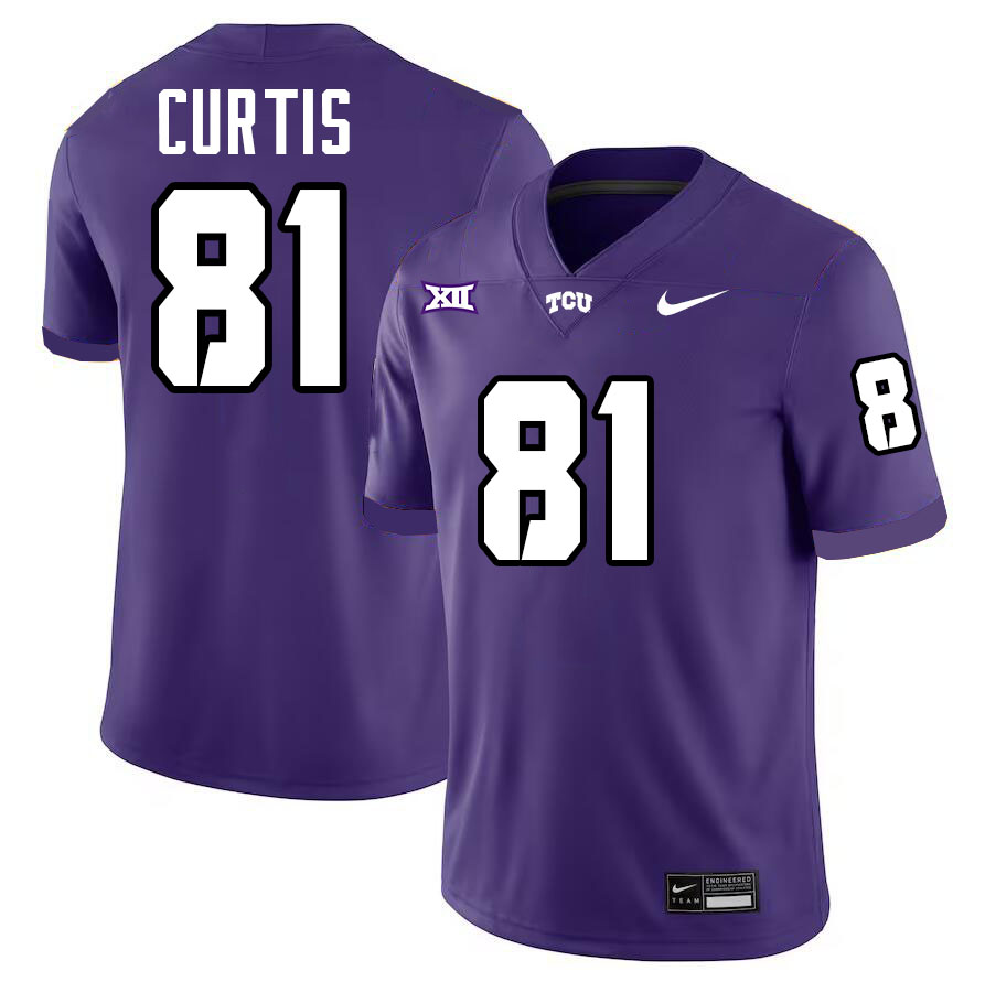 #81 Chase Curtis TCU Jersey,Texas Christian University Horned Frogs Football Jersey-Purple